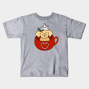 Holiday Christmas Dog with Candy Canes in a Mug, made by EndlessEmporium Kids T-Shirt